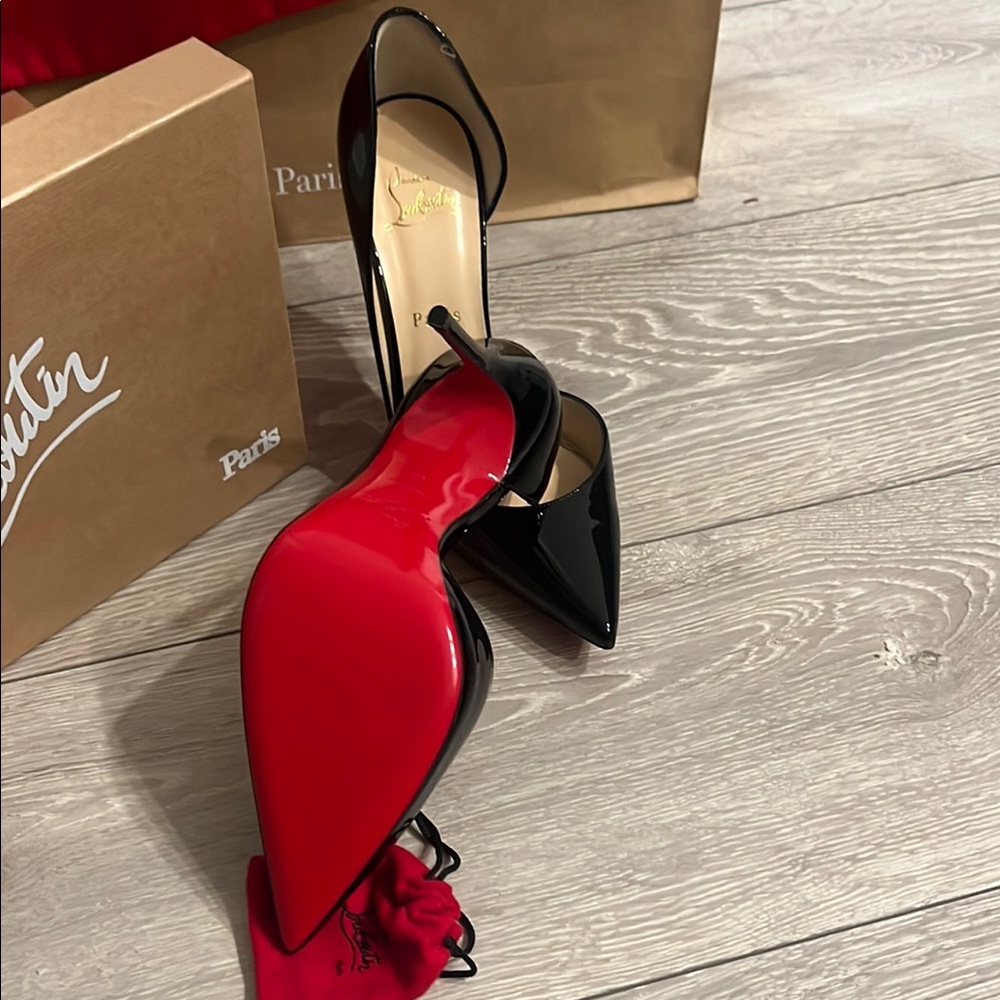 Christian Louboutin Black Patent Leather Heels - Picture 2 of 7